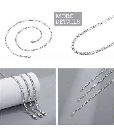 Italian Solid 925 Sterling Silver 5mm Diamond Cut Figaro Chain Necklace for Women Men 20 Inches $13.25 Necklaces