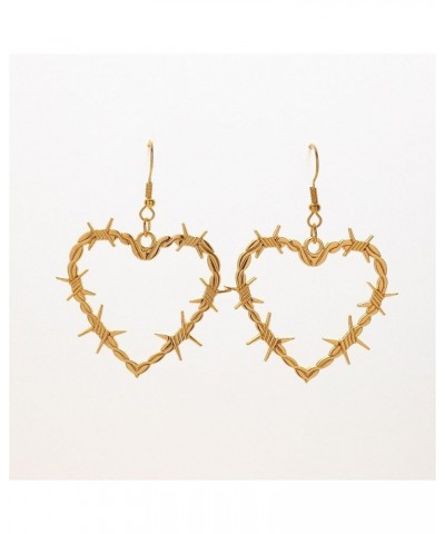 Barbed Wire Earrings Heart Earrings for Women Thorn Heart Ear Ring Ear Studs for Girls Ear Jewelry Summer Gift G-447 $7.53 Ea...