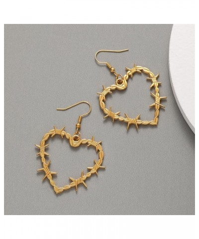 Barbed Wire Earrings Heart Earrings for Women Thorn Heart Ear Ring Ear Studs for Girls Ear Jewelry Summer Gift G-447 $7.53 Ea...