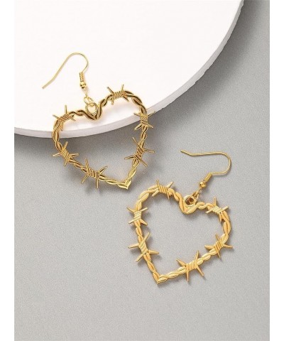 Barbed Wire Earrings Heart Earrings for Women Thorn Heart Ear Ring Ear Studs for Girls Ear Jewelry Summer Gift G-447 $7.53 Ea...