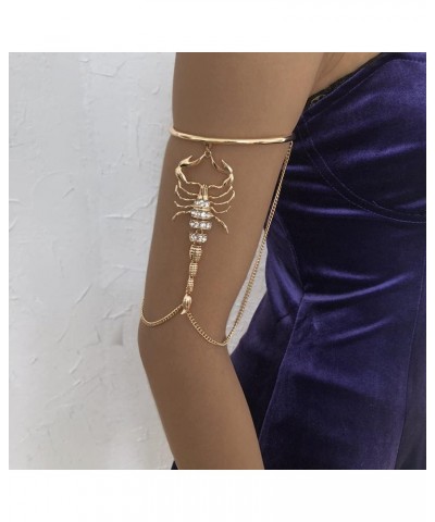 Gold Arm Cuff Jewelry for Women, Flower Upper Arm Cuff Jewelry Scorpion Arm Bands Jewelry Tassel Arm Chain Bracelet Adjustabl...