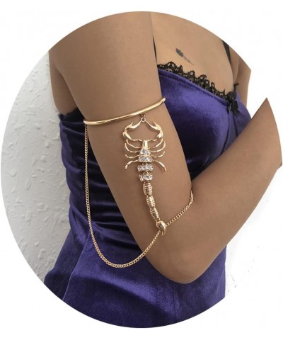 Gold Arm Cuff Jewelry for Women, Flower Upper Arm Cuff Jewelry Scorpion Arm Bands Jewelry Tassel Arm Chain Bracelet Adjustabl...