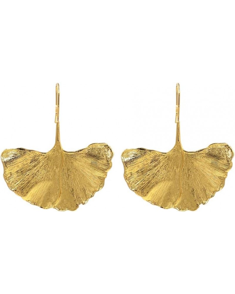 Ginkgo Leaf Earrings, Vintage Earrings Gold Statement Earrings Formal Earrings for Women Evening Wear - Timeless Simple Elega...