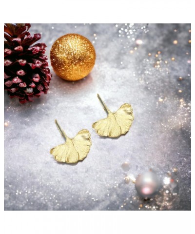 Ginkgo Leaf Earrings, Vintage Earrings Gold Statement Earrings Formal Earrings for Women Evening Wear - Timeless Simple Elega...