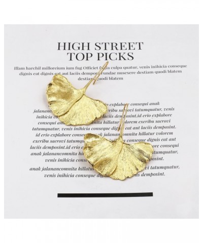 Ginkgo Leaf Earrings, Vintage Earrings Gold Statement Earrings Formal Earrings for Women Evening Wear - Timeless Simple Elega...