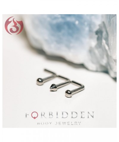 18g-20g Titanium Ball, Spike & Dome Top L-Shape Nose Studs 18G Spike Top $8.39 Body Jewelry