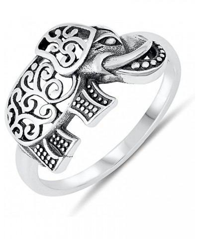 Solid 925 Sterling Silver 11mm Bali Filigree Elephant Ring $13.99 Rings