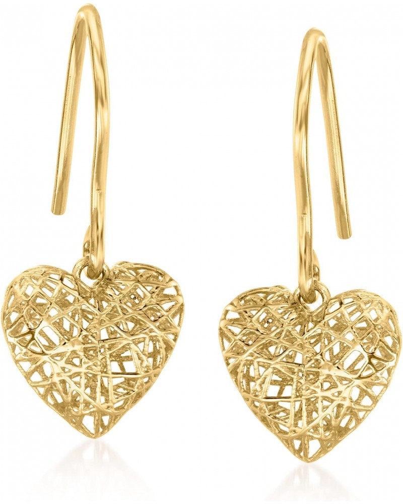 14kt Yellow Gold Heart Drop Earrings $81.60 Earrings