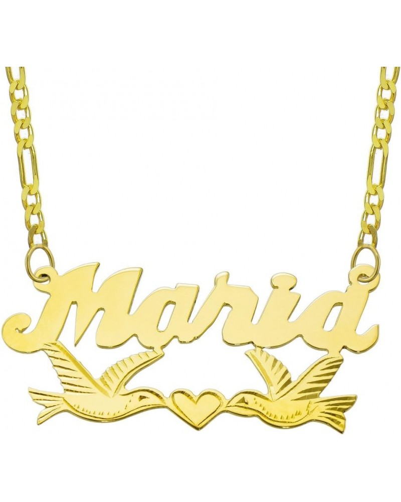 14K Yellow Gold Personalized Name Plate Necklace - Style 11 - Customize Any Name 16.0 Inches $151.36 Necklaces