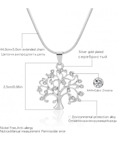 Tree of Life Necklace for Women, Gold or Silver Chain Pendant Necklace Girls Gift Necklace with CZ Crystal Gold Plated $6.98 ...