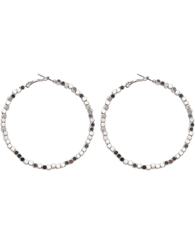 Gold Hoop Dangle Earrings for Women Teen Girls, Dainty Circle Seed Beads Earrings for Women Jewelry Gifts Silvery, Big $8.99 ...