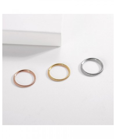 316L Surgical Steel Hinged Nose Rings Hoop 20G 18G 16G 14G, Diameter 6mm to 10mm, Color Gold - Rose Gold - Silver - Black - R...