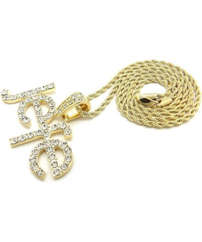 Iced Gold Silver Plated Boss Jefe Pendant & 18" 20" 24" Cuban/Rope/Box Chain Hip Hop Jewelry Necklace (GOLD) 18" ROPE CHAIN $...