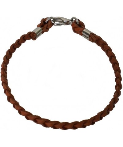 Braided Leather Mens or Womens 1/4" (.635 cm) - 10 Saddle Tan $7.94 Bracelets