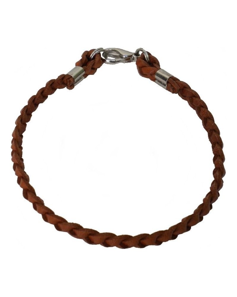 Braided Leather Mens or Womens 1/4" (.635 cm) - 10 Saddle Tan $7.94 Bracelets