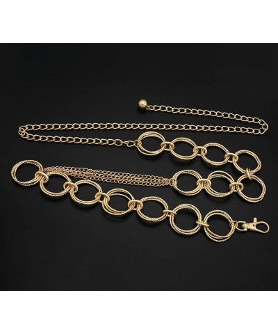 O-Ring Chain Belts for Women Waist Band Belt for Dress Link Chain Gift Chain Gold Large(135cm/53.1in) $9.50 Body Jewelry