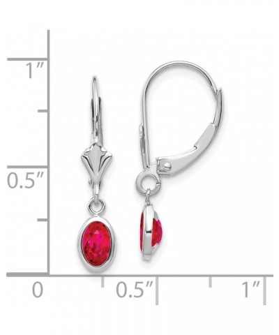 14k White Gold 6x4 Oval Bezel April White Topaz Leverback Earrings rhodium-plated-white-gold Ruby $89.95 Earrings