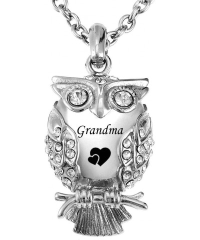 Classic Owl Stainless Steel Ashes Memorial Urn Necklaces Pendant Cremation Keepsake Jewelry with Funnel Filler Kit Grandma $1...