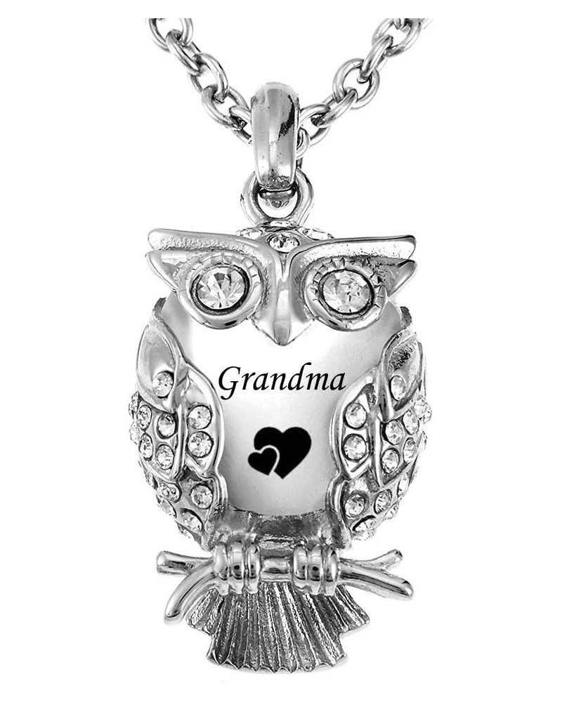 Classic Owl Stainless Steel Ashes Memorial Urn Necklaces Pendant Cremation Keepsake Jewelry with Funnel Filler Kit Grandma $1...