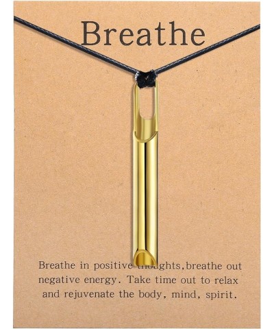 Anxiety Breathe Easy Necklace Mindfulness Breathing Necklace Breathlace Stainless Steel Pendant for Natural Calm & Stress Rel...