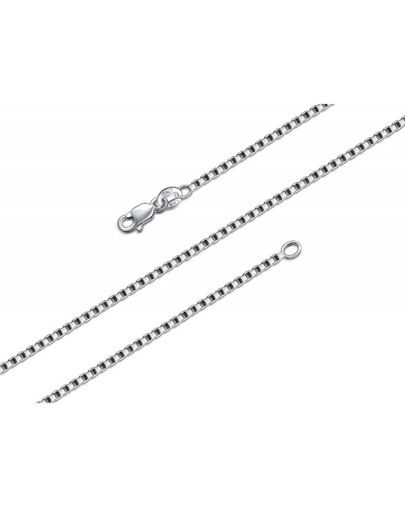 925 Sterling Silver Box Chain Necklace, 1mm 1.5mm Italian Chain with Lobster Claw Clasp 14-30 Inch/Silver Chain Necklace, Gol...