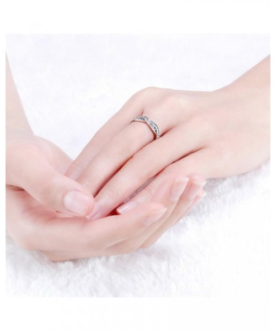 Cubic Zirconia Wedding Band 925 Sterling Silver Rings for Women Infinity Knot CZ Ring Mother's Day Jewelry Gifts $11.33 Brace...