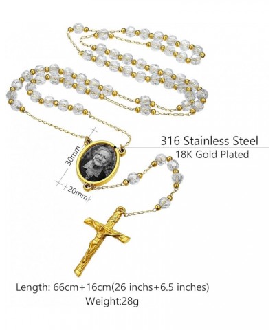 Personalized Rosary with Picture Names Engraved Custom Memorial Rosary Beads Catholic Photo Rosaries Medal & Cross Y Necklace...