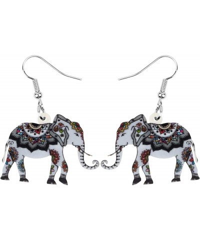 Acrylic Africa Jungle Elephant Drop Dangle Statement for Women kids Earrings Jewelry Charms Gifts Grey $7.53 Earrings