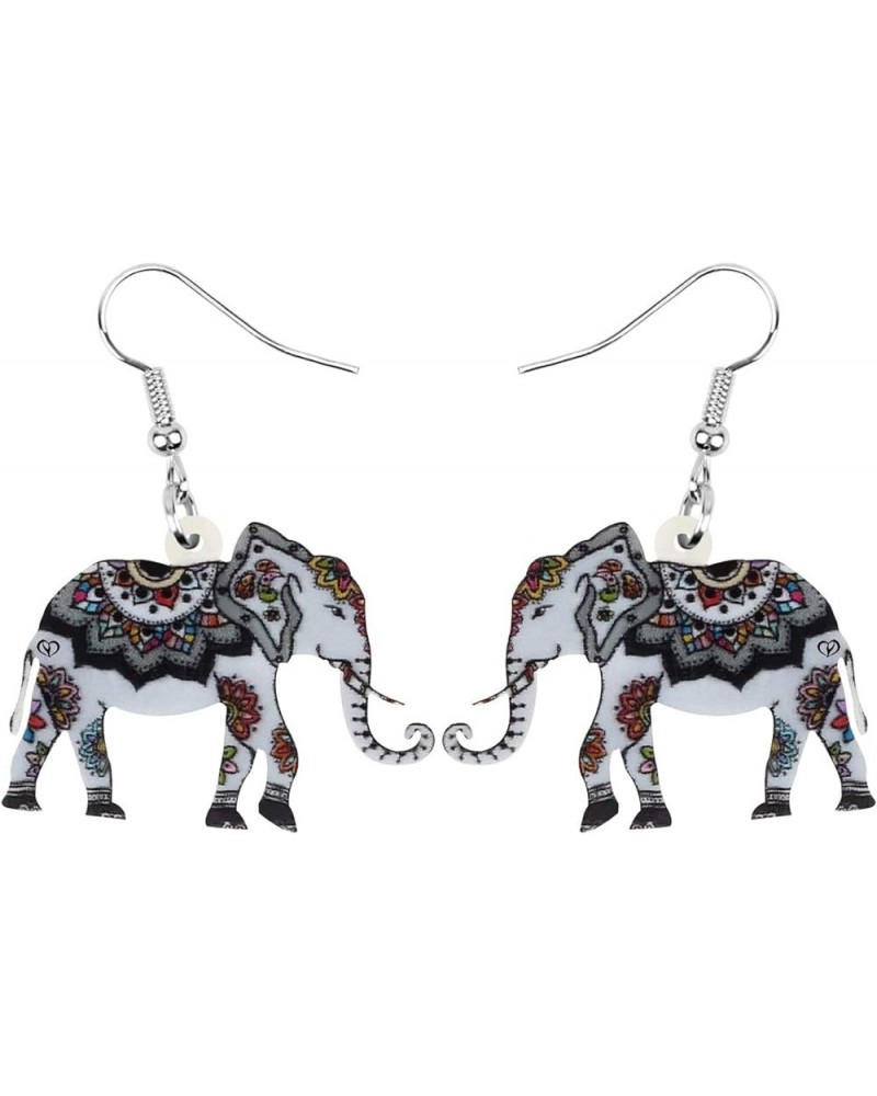 Acrylic Africa Jungle Elephant Drop Dangle Statement for Women kids Earrings Jewelry Charms Gifts Grey $7.53 Earrings