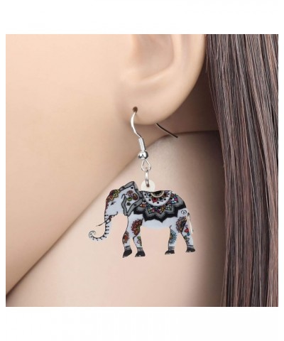 Acrylic Africa Jungle Elephant Drop Dangle Statement for Women kids Earrings Jewelry Charms Gifts Grey $7.53 Earrings