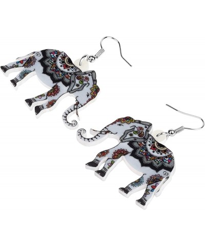 Acrylic Africa Jungle Elephant Drop Dangle Statement for Women kids Earrings Jewelry Charms Gifts Grey $7.53 Earrings