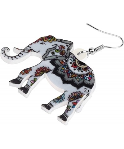 Acrylic Africa Jungle Elephant Drop Dangle Statement for Women kids Earrings Jewelry Charms Gifts Grey $7.53 Earrings