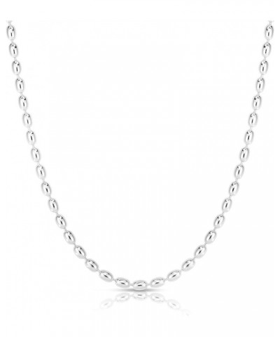 925 Sterling Silver Rice Bead Chain, Silver Oval Bead Chain Necklace, Silver Beaded Chain Necklace. 32.0 Inches 4MM $11.60 Ne...