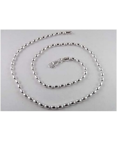 925 Sterling Silver Rice Bead Chain, Silver Oval Bead Chain Necklace, Silver Beaded Chain Necklace. 32.0 Inches 4MM $11.60 Ne...