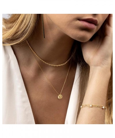 Layered Choker Necklaces for Women 14K Gold Plated Handmade Dainty Tiny Star Heart Butterfly Cross Bar Pendant Adjustable Lay...