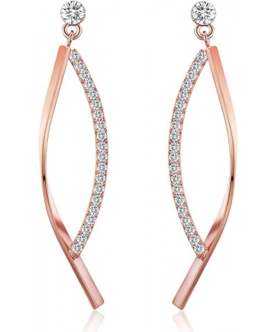 Platinum-Plated or 18K Gold Plated or 18K Rose Gold Plated Cubic Zirconia Drop Earrings- Gifts for Women/Girls (1.5 cttw) 18K...