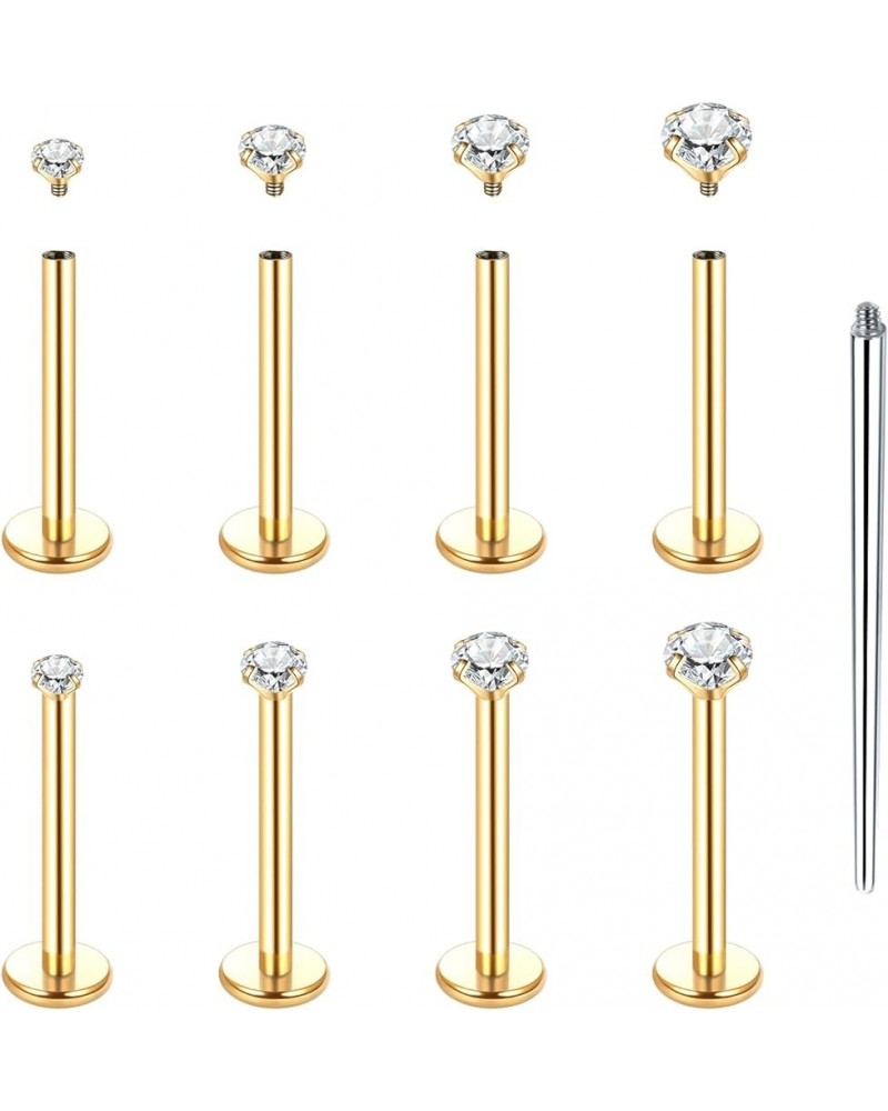 16G 18G Labret Jewelry Internally Threaded Lip Nose Piercing Studs Medusa Ashely Piercing Jewelry Tragus Earring Studs 16G, 1...