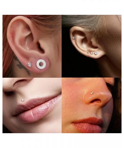 16G 18G Labret Jewelry Internally Threaded Lip Nose Piercing Studs Medusa Ashely Piercing Jewelry Tragus Earring Studs 16G, 1...