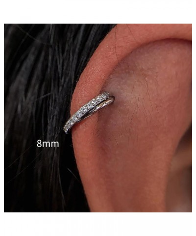 Cartilage Earring Hoop for Conch Helix 16G 8mm 10mm 12mm, ASTM F136 Titanium Piercing jewelry for Women & Men, Body Implant G...