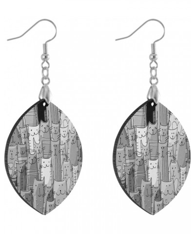 Stylish Custom Wooden Dangle Lightweight Drop/Leaf Earrings Copper Plated Silver Earring Multi 36 $7.55 Earrings