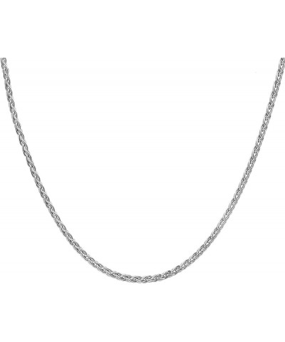 Sterling Silver Chain Necklace for Women Wheat 1.4mm Tarnish Resistant Responsibly Sourced - Non-Migrating Clasp Design - Ste...