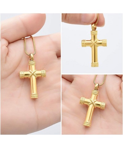 Rope Winding Cross Cremation Jewelry for Ashes Urn Cremation Pendant Necklace with Mini Keepsake Urn Memorial Ash Jewelry Gol...