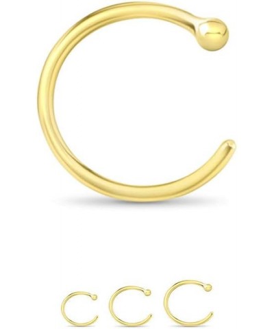 14k Yellow Gold Nose Hoops Open Nose Rings 1/4" 9/32" 5/16" 3/8" 22G 20G 18G 9/32" -20G $14.19 Body Jewelry