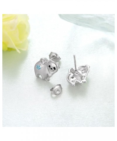 Pug Earrings Sterling Silver Dog Birthstone Earrings Pug Birthstone Gifts Jewelry for Women Girls 12-December Birthstone $21....