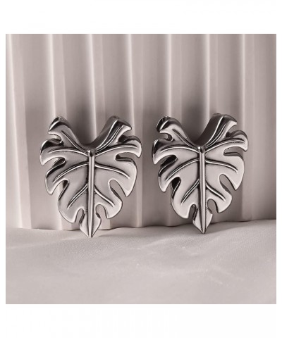 Simple Leaf Opening Hypoallergenic Stainless Steel 0g 2g Plugs Ear Gauges Tunnels Piercing Expander Stretchers Fashion Body J...