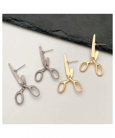 Vintage Scissors Dangle Drop Stud Earrings for Women Girls Hairdresser Minimalist Scissor Dangling Earring Personalized Jewel...