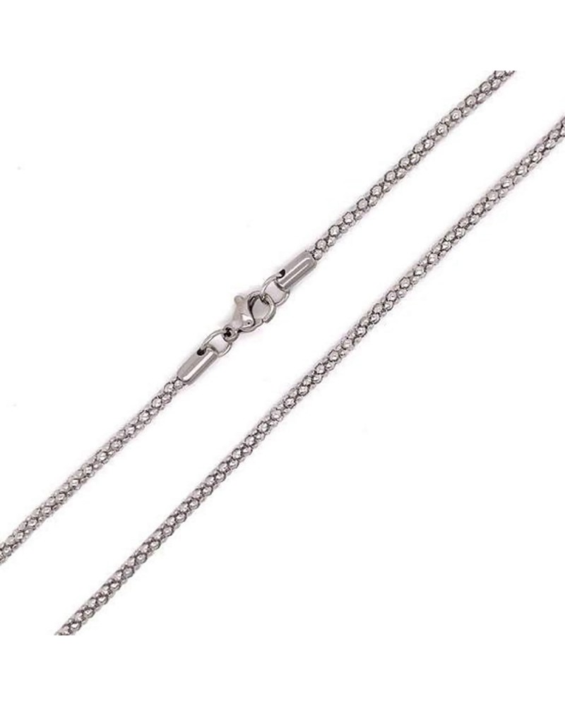 Mesh Serpentine Chain 2mm Womens Silver Stainless Steel Snakeskin Necklace 16-24-Inch 24.0 Inches $9.17 Necklaces