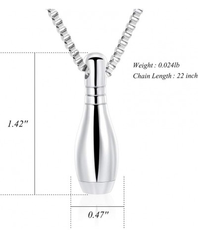 Cremation Jewelry for Ashes Bowling Shape Memorial Urn Necklaces for Pet/Human Stainless Steel Keepsake Memories Ashes Pendan...