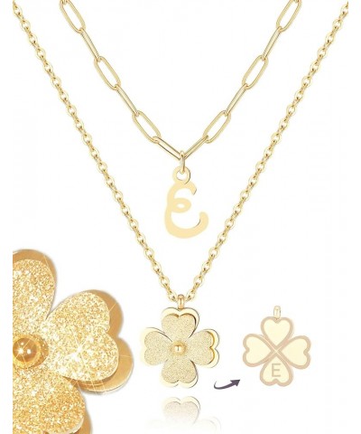Non Tarnish Lucky Clover Flower Initial Necklaces for Teen Girls Women Trendy, Dainty Layered Cute Letter Pendant Necklace 18...