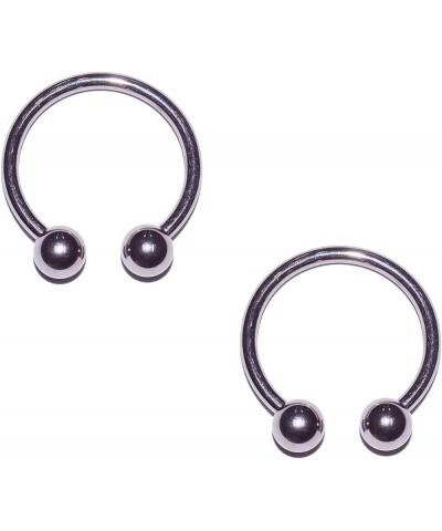 2x Pieces 12 Gauge 12g 316L Stainless Steel Circular Barbell Horseshoe Septum Nipple Ring Earring Piercing Body Jewelry Inch ...